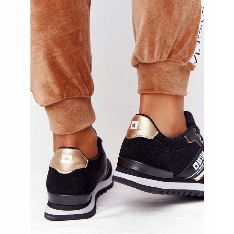 Ženske sportske cipele Memory Foam Big Star HH274272 Crna crno zlatna 1