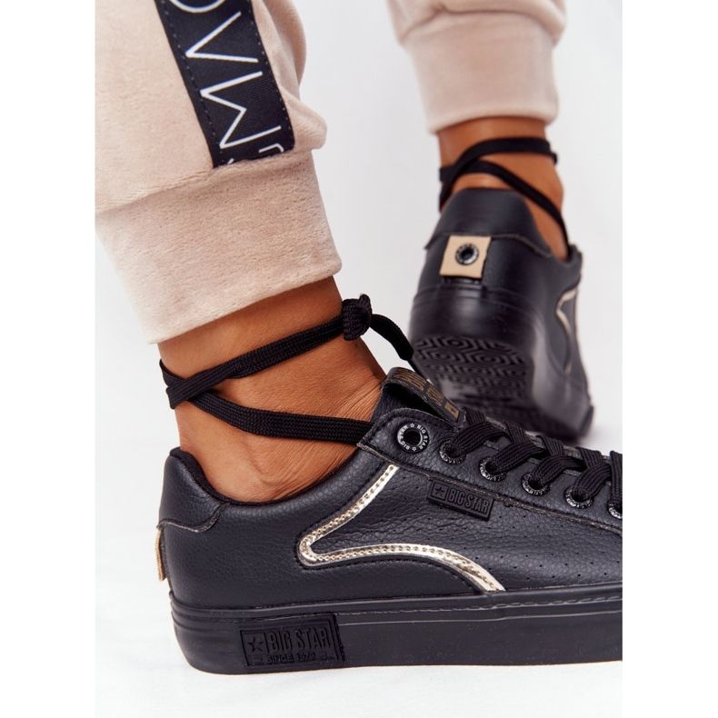 Ženske kožne tenisice Big Star HH274078 Crno-srebrne 1