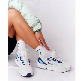 Ženske sportske cipele Memory Foam Big Star HH274810 Bijelo-zelena bijela plava 1
