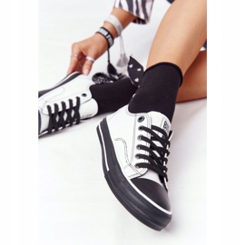 Ženske kožne tenisice Big Star HH274147 Bijele i crne bijela crna 2