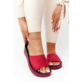 Papuče na klin Vinceza 21-17113 Crvene crna crvena 2