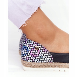 Maciejka 05056-01 Balerine od crne kože crna višebojan 1