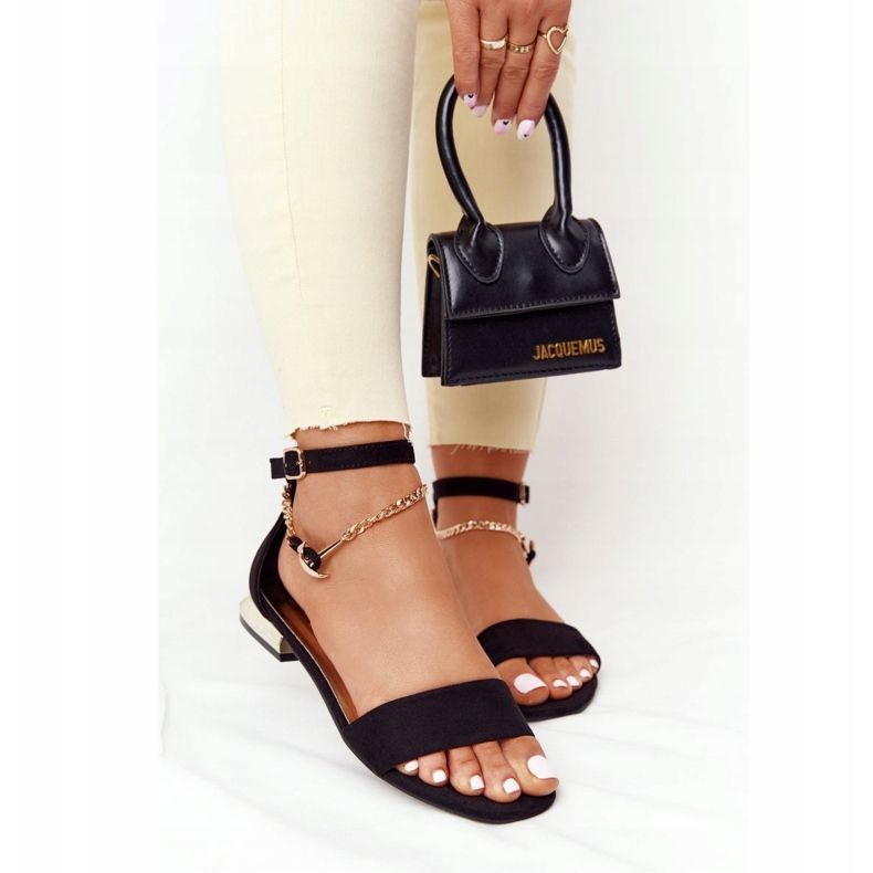 Sandale na zlatne pete Vinceza 21-17119 Crna 2