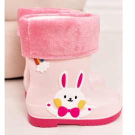 Dječje čizme s toplom kišom s ružičastim zecom ružičasta 1