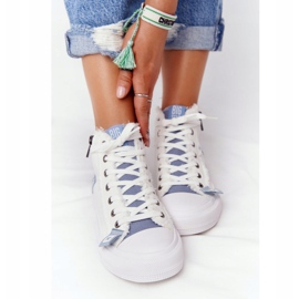 Ženske visoke tenisice Big Star HH274160 Bijele bijela plava 2