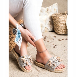 Seastar Papuče na platformi s školjkama bež siva 1