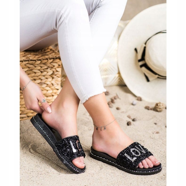 SHELOVET Love platform papuče crna 1