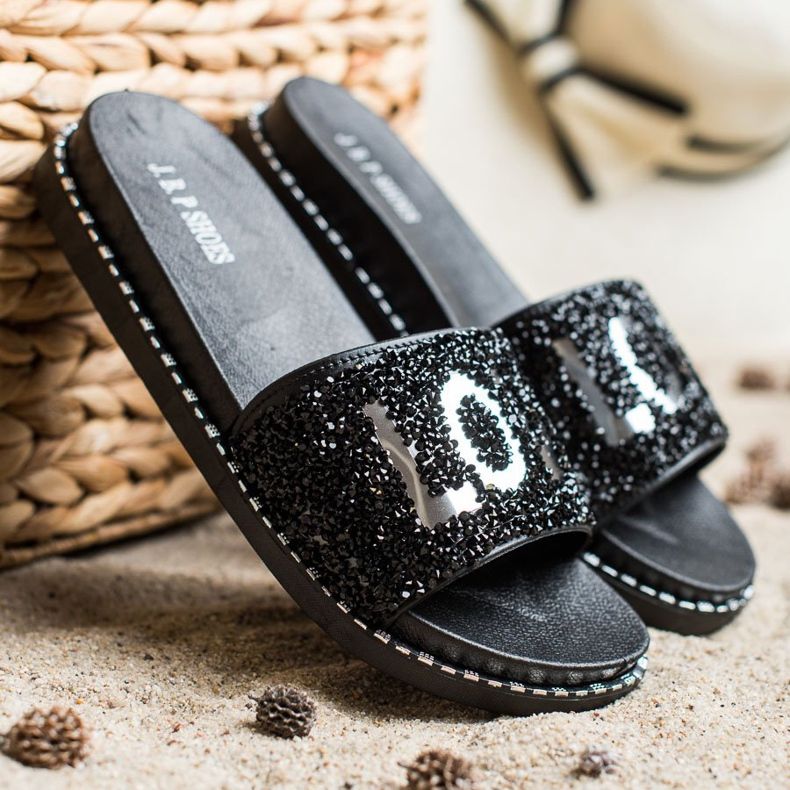 SHELOVET Love platform papuče crna 2