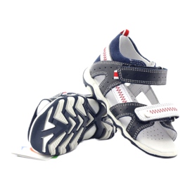 Kožne sandale za čičak 81824 mornarice/crveni Bartek plava 3