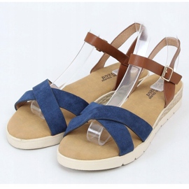 Ženske tamnoplave sandale 1031-15 Plave smeđa tamnoplava 1