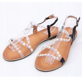 Crne sandale sa silikonskim remenom 1BP-0050 Crna 1