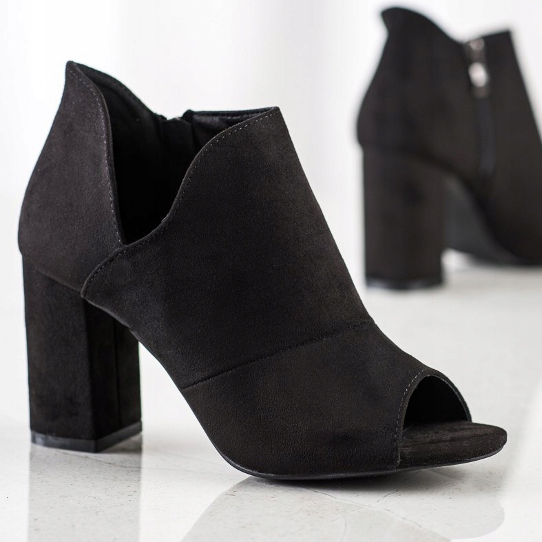 VINCEZA čizme s proljetnim otvorenim prstom crna 1