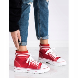 SHELOVET Modne slip-on tenisice bijela crvena 1