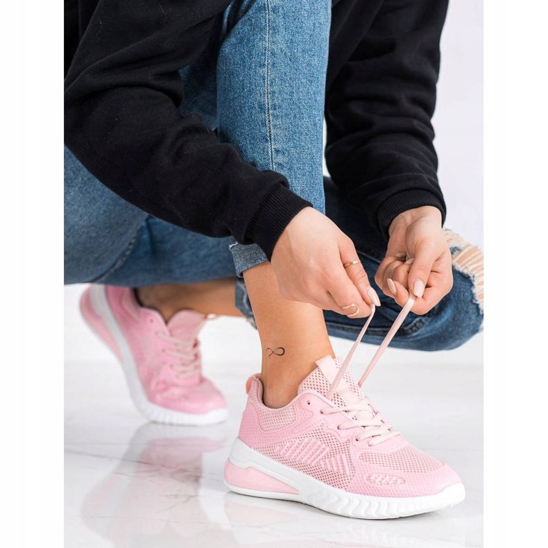 SHELOVET Ažurne sportske cipele ružičasta 1