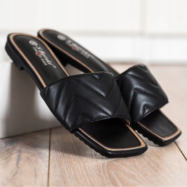 S. BARSKI Prošivene papuče S.BARSKI crna 1