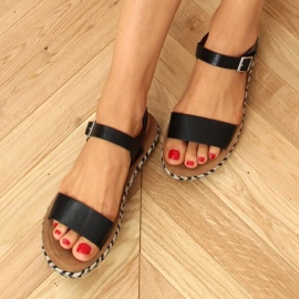 TH005 Crne sandale espadrile crna 1