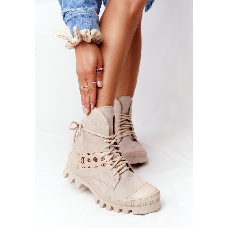 Lewski Shoes Čizme od antilopa Radničke cipele Lewski 2942-0 Lagane bež 2