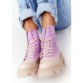 Lewski Shoes Čizme od antilopa Workery Lewski Cipele 3007-0 Ljubičasta bež 1