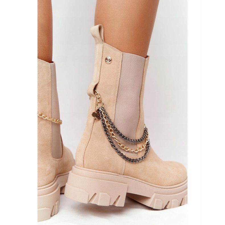 Lewski Shoes Suede Sztyblety Workery Lewski Cipele 2998-0 Pijesak bež višebojan 2