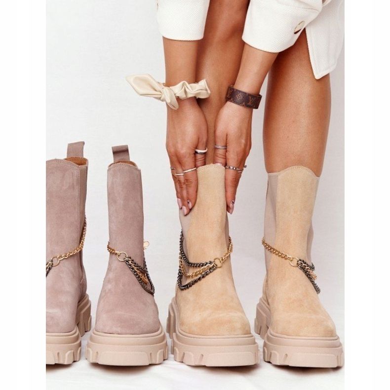 Lewski Shoes Suede Sztyblety Workery Lewski Cipele 2998-0 Pijesak bež raznobojna 1