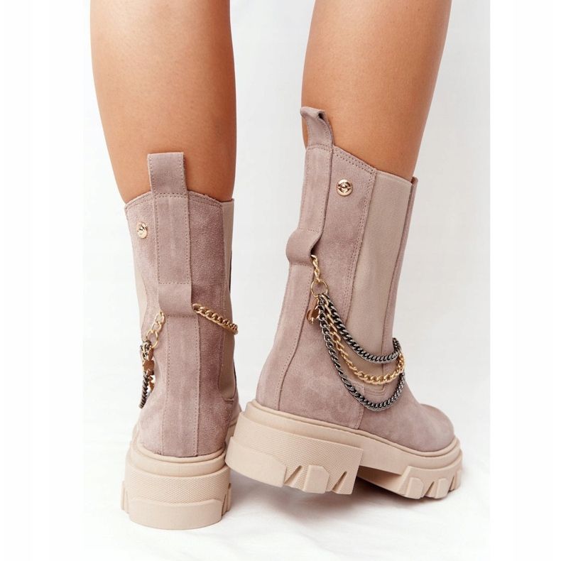 Lewski Shoes Suede Chelsea Čizme Workery Lewski Cipele 2998-0 Bež 2