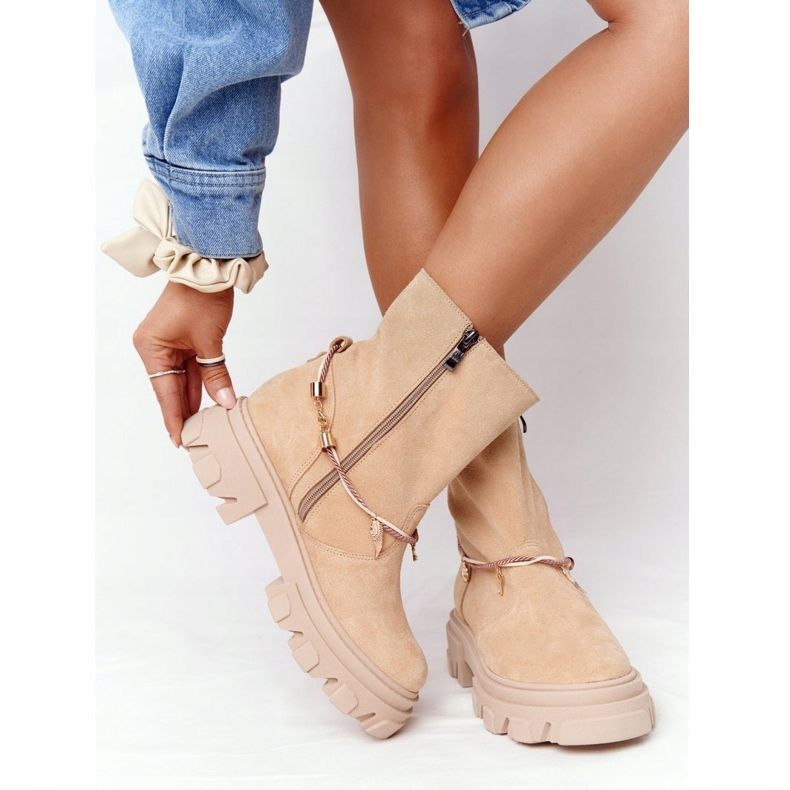 Lewski Shoes Čizme od antilopa Workery Lewski Cipele 3006-0 Pijesak bež raznobojna 2