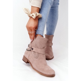 Ažurne proljetne čizme Lewski Shoes 2905-0 Bež 2