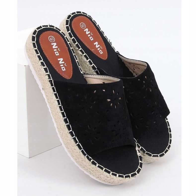 Crne ažurne espadrile 99-62A Crne crna 1