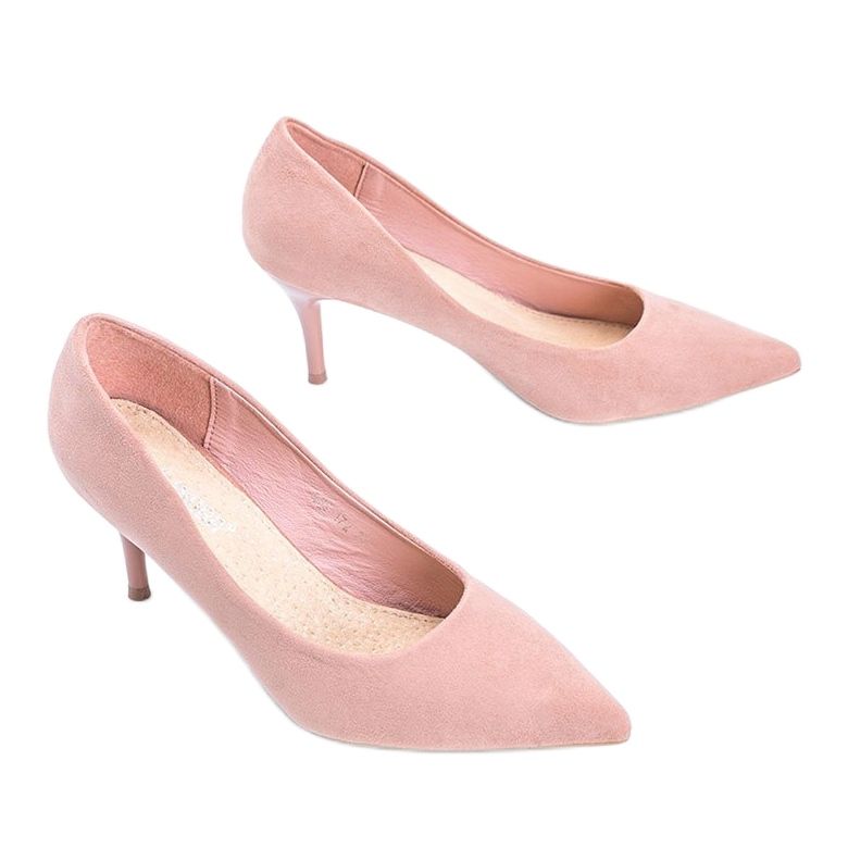 Ružičaste pumpe na štikli od eko-antilopa Anissa ružičasta 2