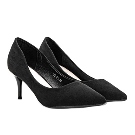 Crne pumpe na potpetici od eko-antilopa Anissa crna 1