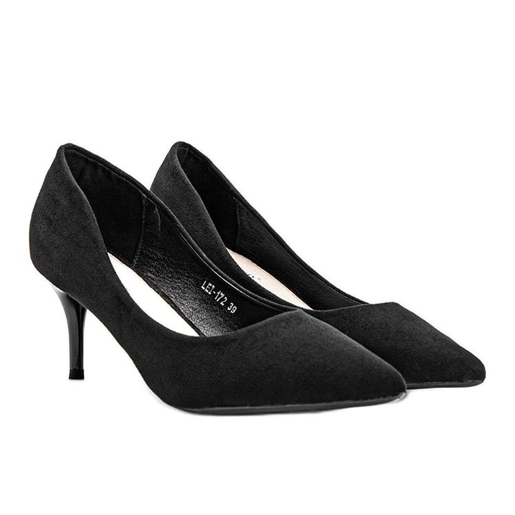 Crne pumpe na potpetici od eko-antilopa Anissa crna 1