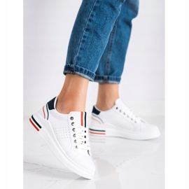 SHELOVET Tenisice od eko kože bijela crvena mornarsko plava 1