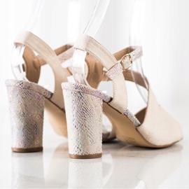 S. BARSKI Sandale s ukrasnom petom S.BARSKI bež 1