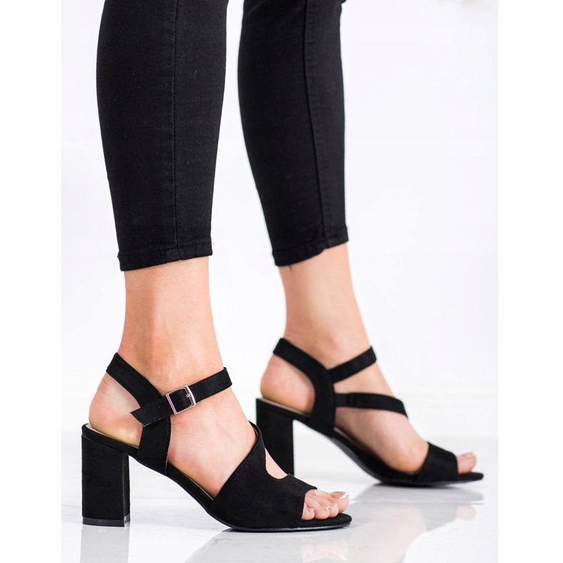 S. BARSKI Modne sandale s visokom potpeticom S.BARSKI crno 1