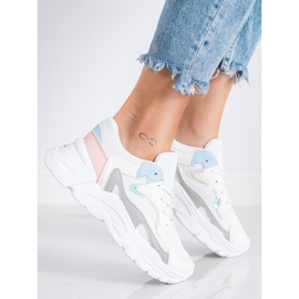 SHELOVET Elegantne tenisice na platformi bijela plava ružičasta siva 1