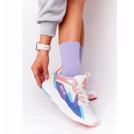 Ženske sportske cipele Memory Foam Big Star HH274809 Bijelo-ružičasta bijela ljubičasta plava 1