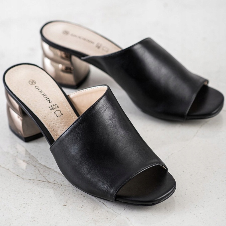 Goodin Papuče s ukrasnom petom crna 1