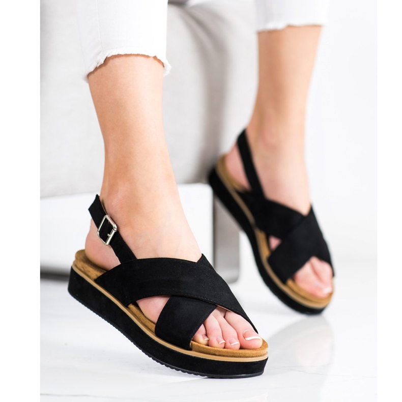 Goodin Crne sandale na platformi crno 2