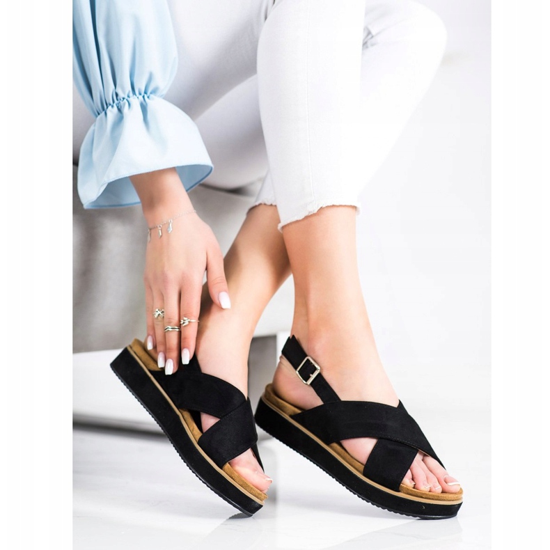 Goodin Crne sandale na platformi crno 1