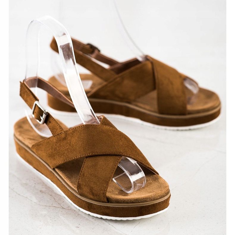 Goodin Smeđe sandale na platformi smeđa 1