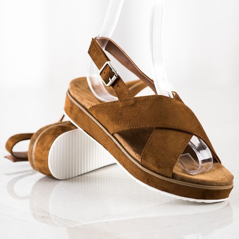 Goodin Smeđe sandale na platformi smeđa 2