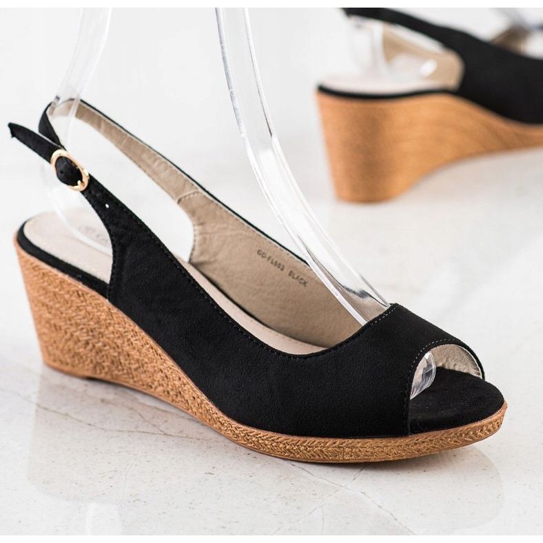 Goodin Ležerne sandale na klin crna 2