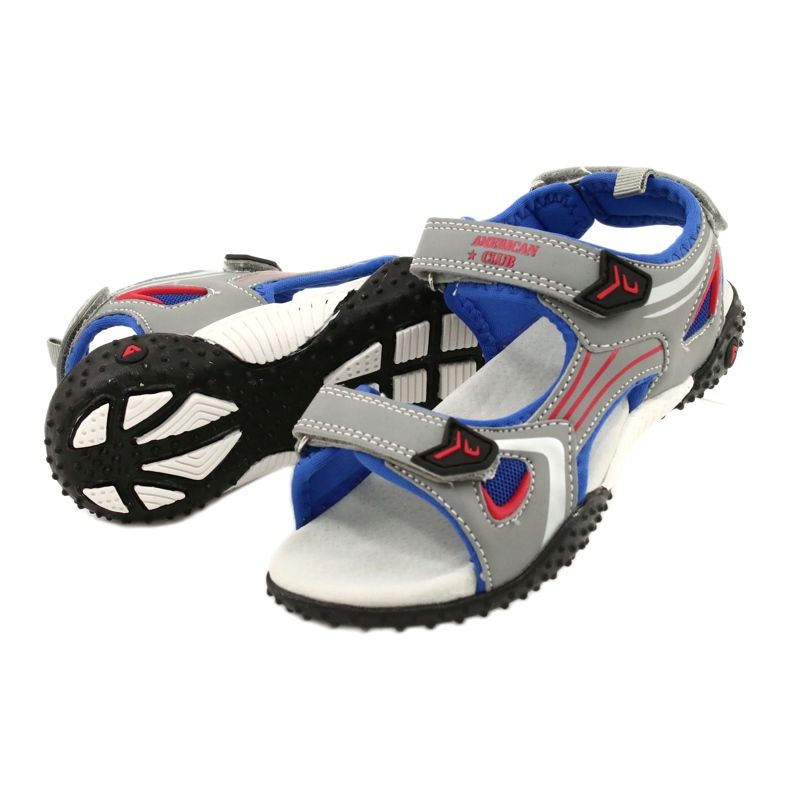 American Club Sive sandale za djecu kožu umetnuti američki siva 2