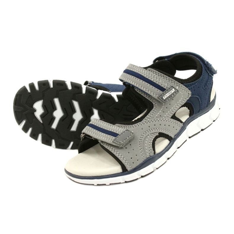 American Club Sportski sportovi Boys kožni umetnuti ES33/21 Grey siva 2