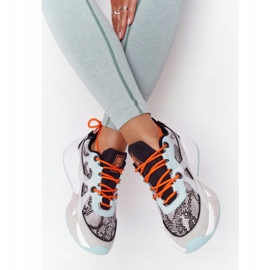 Ženske sportske cipele Memory Foam Big Star HH274324 Sivo-zelena narančasta 2