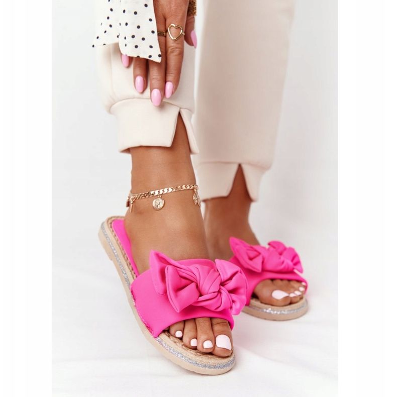 MSMG Gumene papuče s ružičastom mašnom Andreom bež ružičasta 1