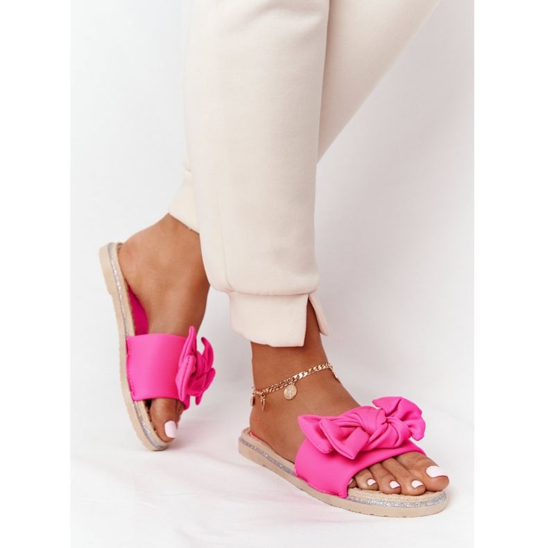 MSMG Gumene papuče s ružičastom mašnom Andreom bež ružičasta 2