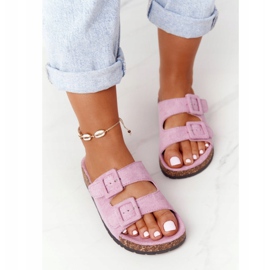 MSMG Papuče od antilopa na plutenom potplatu svjetlo ljubičaste Jennifer ljubičasta 1