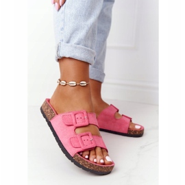 MSMG Ružičaste Jennifer antilop papuče na potplatu od pluta ružičasta 1