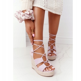 MSMG Vezane sandale na klin Violet Mallorca ljubičasta 2